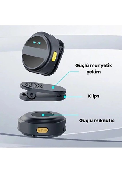 2 Adet Profesyonel Kablosuz Yaka Mikrofonu Lighting Uyumlu Manyetik Klipsli indirimleri