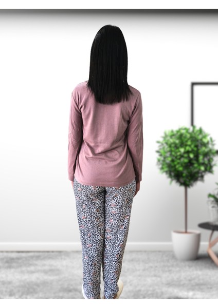 Love Dream Kalp Desenli Pamuk Kadın Pijama Takımı (G.Kurusu) Kahv indirimleri