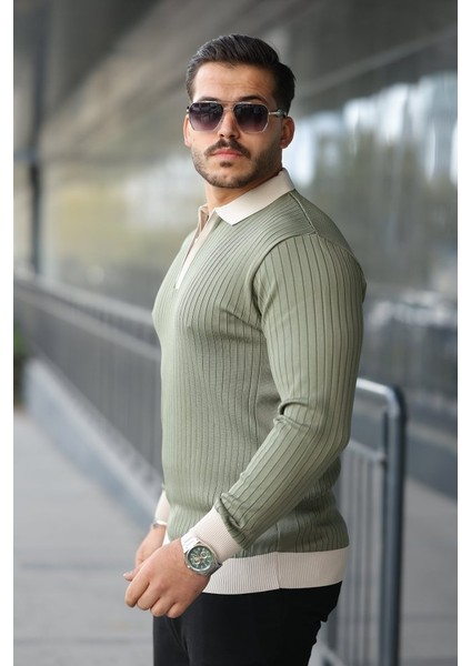 Erkek Kol ve Yaka Detaylı Uzun Kollu Triko fiyatları