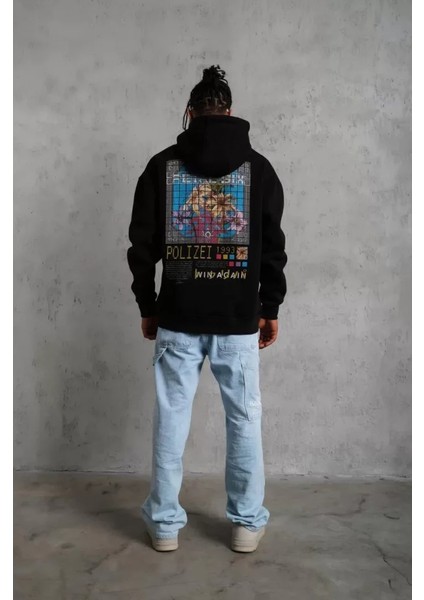 Erkek Patel Six Baskılı Kapüşonlu Sweat - Siyah modelleri