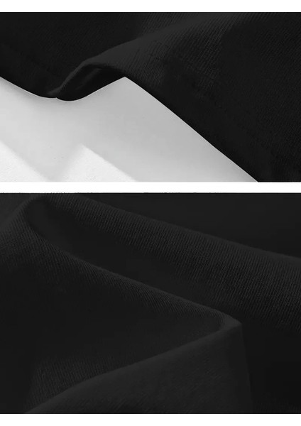 Baskılı Oversize Bisiklet Yaka T-Shirt - Siyah fırsatları