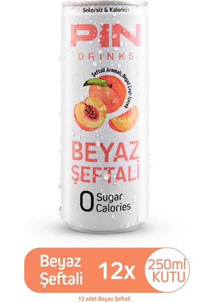 Beyaz Şeftali Beyaz Çaylı Özel Seri Şekersiz & Kalorisiz 250ML x 12 Adet Ice Tea