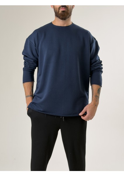 Erkek Lacivert Oversize Basic Sweat COC2596