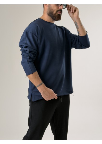 Erkek Lacivert Oversize Basic Sweat COC2596 modelleri