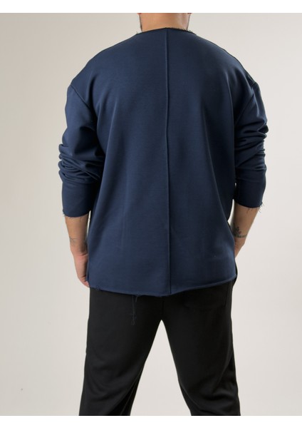Erkek Lacivert Oversize Basic Sweat COC2596 indirimleri