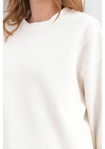 Ekru Kadın Oversize Pike Dokulu Bol Paça Alt-Üst Takım indirimleri