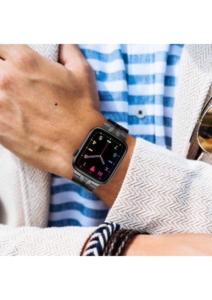 Apple Watch 42MM Sentinel Ultra Ayarlanabilir Metal Kordon Kayış