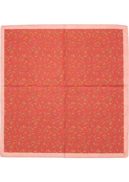 Kırmızı Yaprak Desenli Kare Fular fiyatları