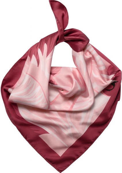 Pembe Flamingo Desenli Ipeksi Fular
