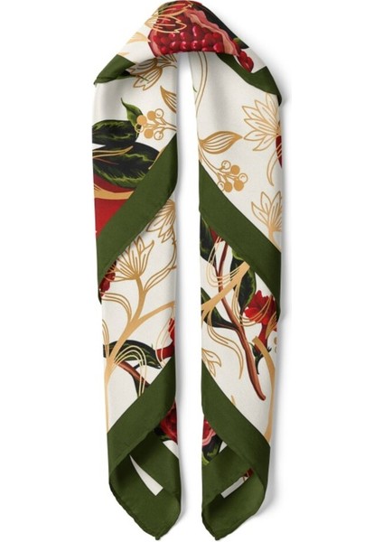 Krem Zemin Nar Desenli Fular fiyatları