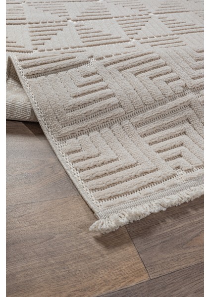 Liya Iskandinav Bej Bukle Halı Salon Yatak Odası Koridor Halısı Yolluk Bej Halı