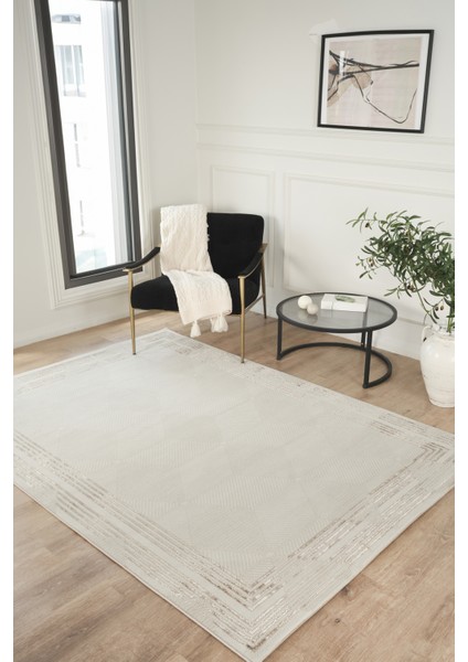 Effect Modern Premium Bej Dokuma | Yumuşak Dokulu Sade ve Zarif Salon, Oturma Odası, Mutfak Halısı