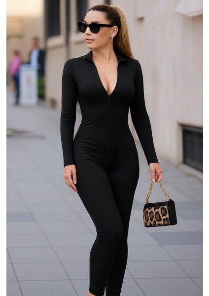 Kadın Uzun Kollu V Yaka Parmak Geçirmeli Detay Kaşkorse Tulum fiyatları