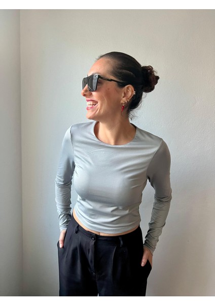 Uzun Kollu Iç Göstermeyen Bisiklet Yaka Yumuşak Dokulu Body fiyatları