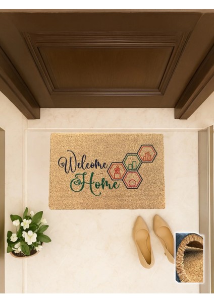 Nido 40X60 cm Coco Kapı Önü Paspası Welcome
