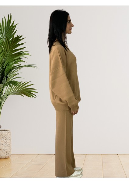 Kadın Uzun Kol Teddy Bear Bisiklet Yaka Triko Kazak Pantolon Takı fırsatları