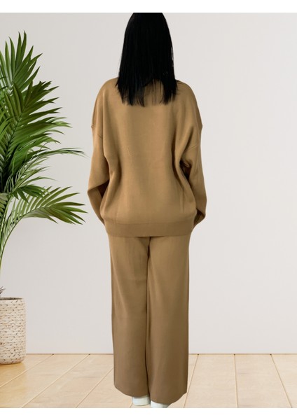 Kadın Uzun Kol Teddy Bear Bisiklet Yaka Triko Kazak Pantolon Takı indirimleri