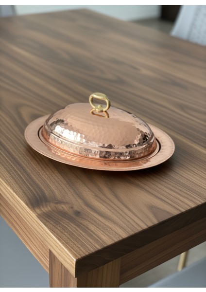 Bakır Servis Tabağı Kapaklı El Dövmesi 35 cm fiyatları