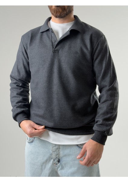 Erkek Polo Yaka Antrasit Triko COC2602