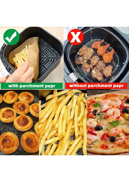 Tek Kullanımlık Air Fryer Kaplamaları, 5-8qta Air Fryer Için, Yapışmaz Su Geçirmez (Yurt Dışından) indirimleri