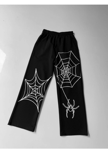 Iki Iplik Kumaş Örümcek Baskılı Esofman - Siyah fiyatları