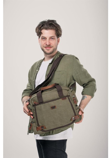 31352 Kanvas Omuz Askılı Evrak Çantası