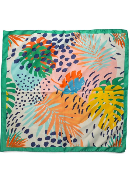 Tropikal Yaprak Desenli Renkli Ipeksi Fular fiyatları