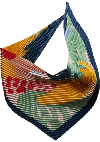 Renkli Desenli Piliseli Kadın Fular