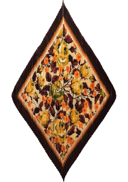 Kahverengi Çiçek Desenli Piliseli Kadın Fular fiyatları