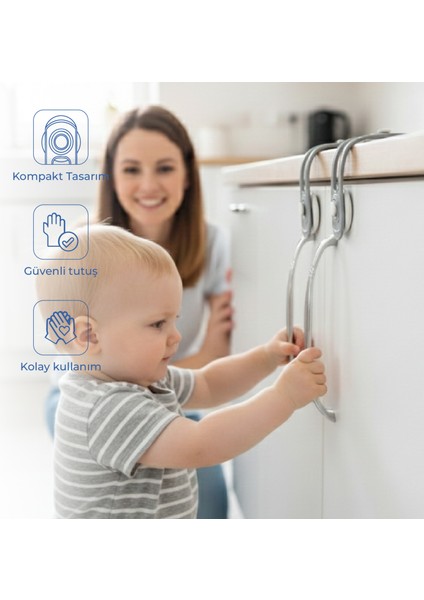 Mini Çok Amaçlı Kilit 2 Adet Gri