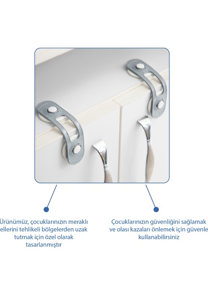 Mini Çok Amaçlı Kilit 2 Adet Gri fırsatları
