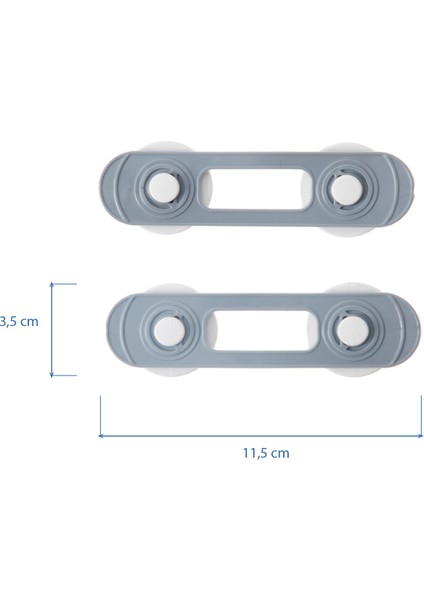 Mini Çok Amaçlı Kilit 2 Adet Gri