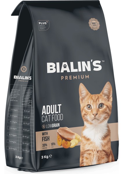 Bialins Premium Yetişkin Kedi Maması Balıklı 3kg