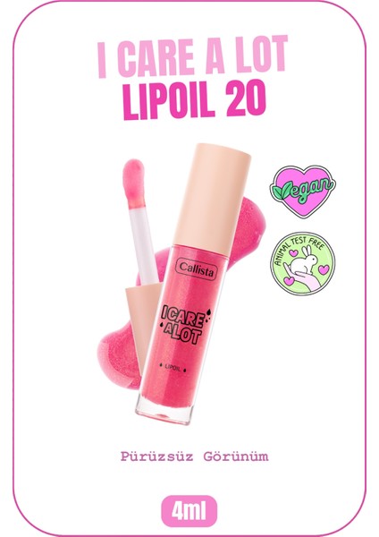 I Care A Lot Lip Oil Nemlendirici ve Parlatıcı Dudak Bakım Yağı - 20 Glow Up Pink - Pembe