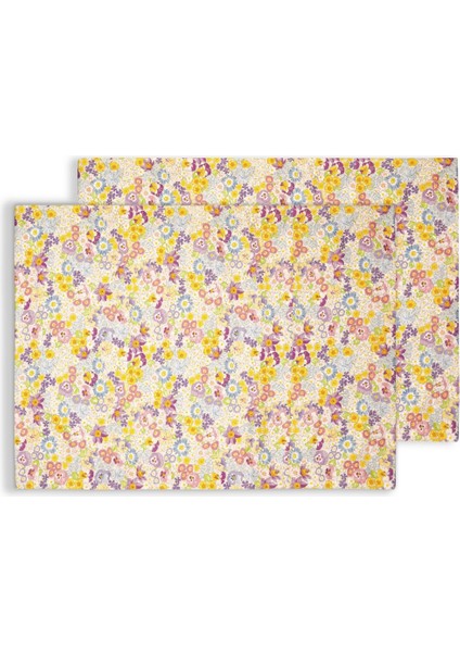 Spring Süet Çiçekli 6lı Amerikan Servisi 50x35CM