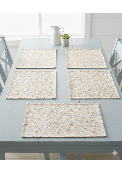 Spring Süet Çiçekli 6lı Amerikan Servisi 50x35CM fiyatları