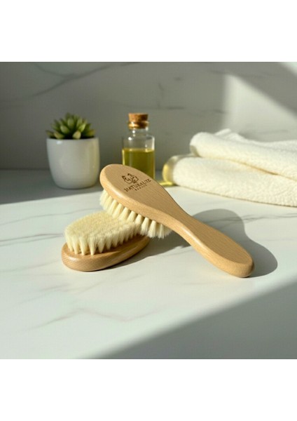 %100 Doğal Keçi Kılı Bebek Saç Fırçası