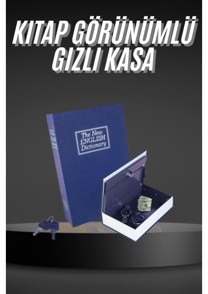 Kilitli Gizli Kasa Sözlük Kumbara Kitap Sözlük Görünümlü 18CM - FEİ8014-7638