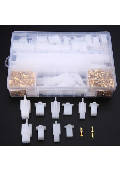 Hatfon 580 Adet Otomotiv Motor Konnektör Terminal Seti 2,8mm 2-9 Pim Takım 5 Çeşit Şeffaf Çantada