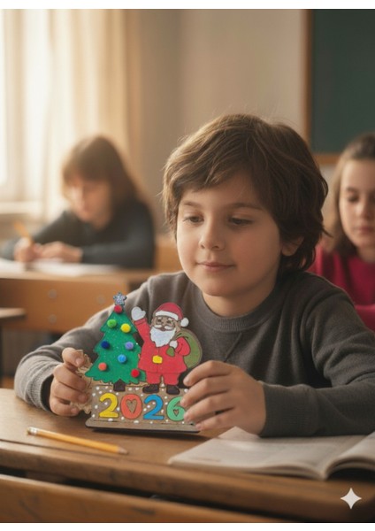 Ahşap Noel Baba ve Çam Ağacı Figürleri, Boyama Etkinliği Seti, Eğlenceli ve Yaratıcı Vakit. fiyatları