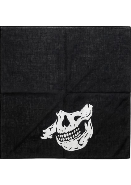 Siyah Kuru Kafa Baskılı Unisex Bandana fiyatları