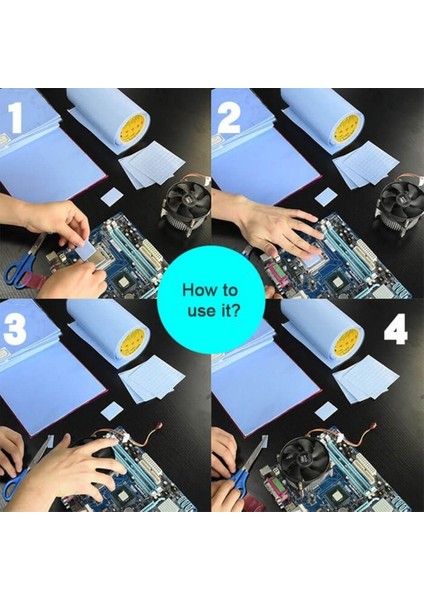 0.5mm 10X10CM Chipset Soğutucu Termal Pad Ped - Çift Taraflı Yapışkanlı - Mavi - 3.6W/M.K fırsatları