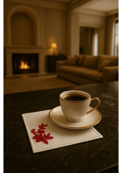 El Emeği Premium Kahve Sunum Altlığı – Nakışlı Şık Sunumluk,yılbaşı Hediyelik Özel Ürün fiyatları