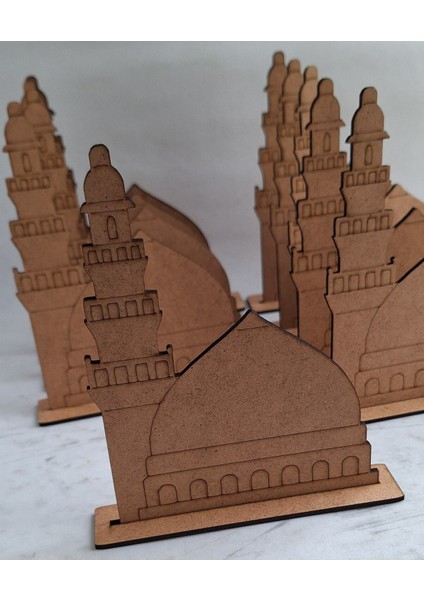 10 Adet Ahşap Mescidi Nebevi Boyama Seti, Dini Aktivite ve Etkinlik Malzemesi