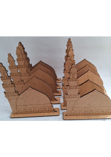 10 Adet Ahşap Mescidi Nebevi Boyama Seti, Dini Aktivite ve Etkinlik Malzemesi