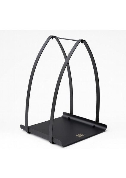 Modern Siyah Taşınabilir Saplı Metal Şömine Odunluk Standı – 36×35×48 cm