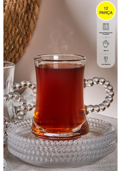 Perotti pearl 12 Parça 6 Kişilik Çay Bardağı Seti 180 ml