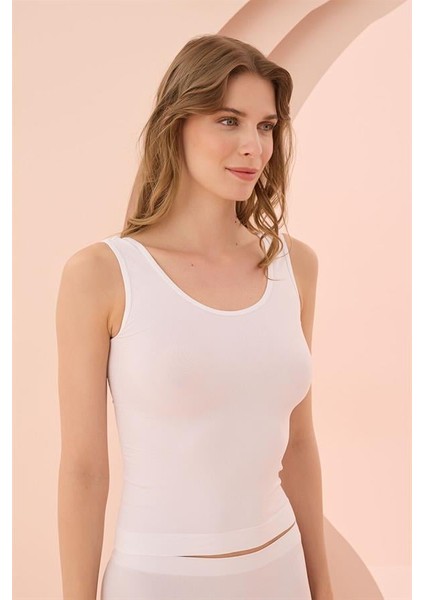 Arias Closet Geniş Askılı Beyaz Ribana Atlet fiyatları