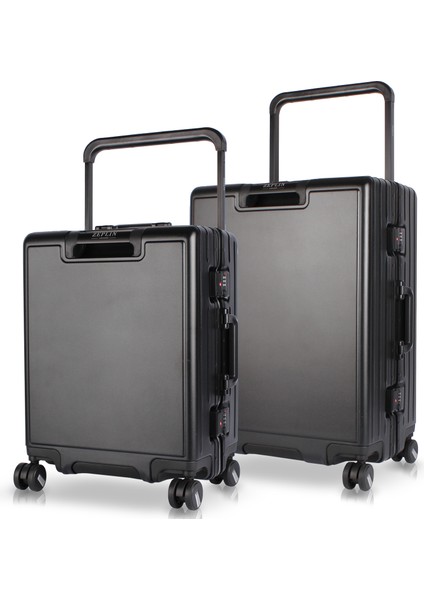 Luna Pc Policarbon 2'li Valiz Seti (Kabin ve Orta) Siyah