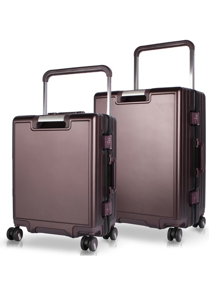 Luna Pc Policarbon 2'li Valiz Seti (Kabin ve Orta) Mor